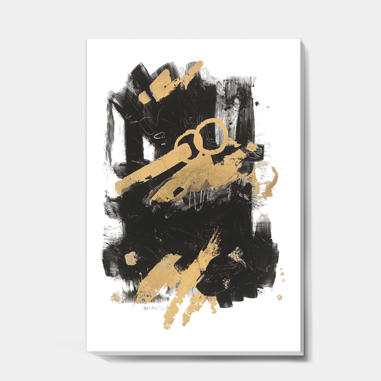 Designart - Gold and Black drift I - Modern Glam Canvas Artwork